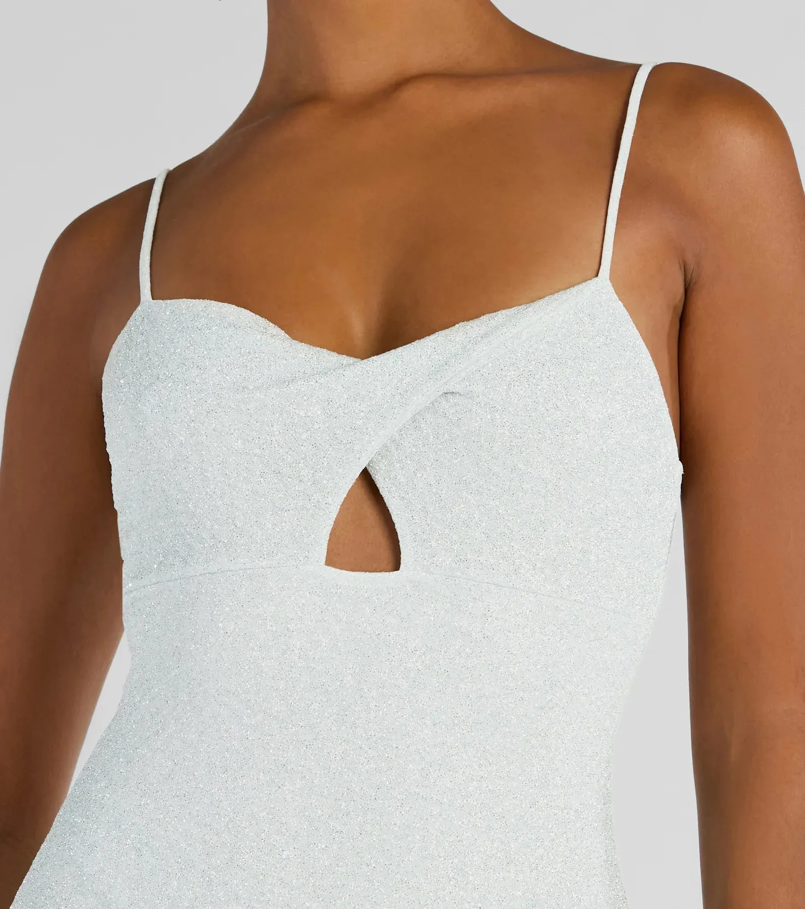 Glitzy Shine Twist-Front Glitter Mini Dress sold by Windsor product image thumbnail 4