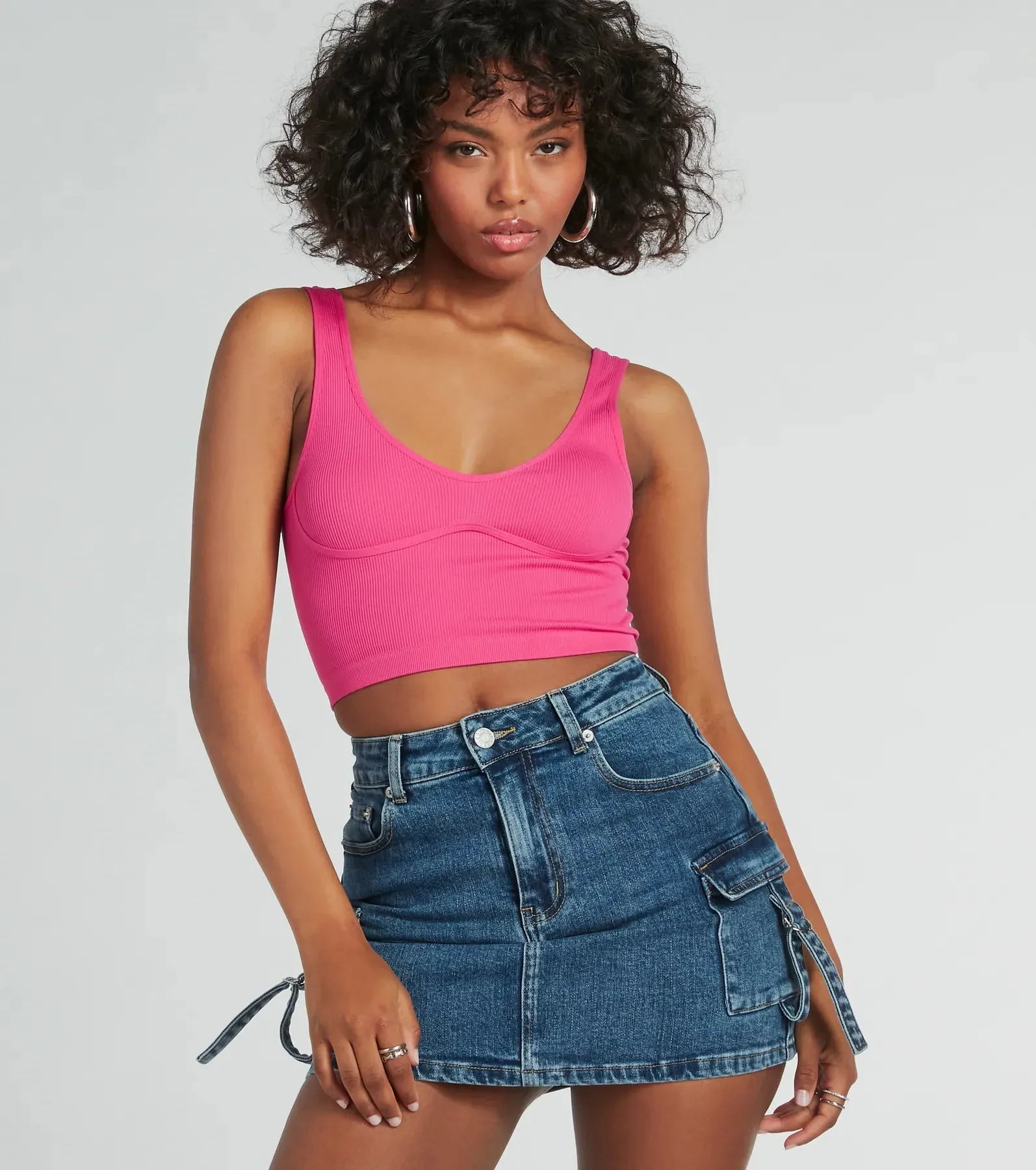 CLEARANCE - Fave Staple Ribbed Knit Cropped Tank Top sold by Windsor