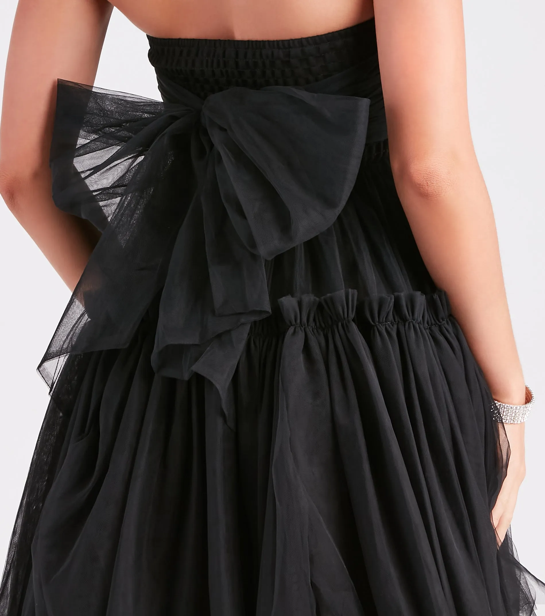 She's Iconic Strapless Ruffled Tulle Skater Dress sold by Windsor product image thumbnail 4