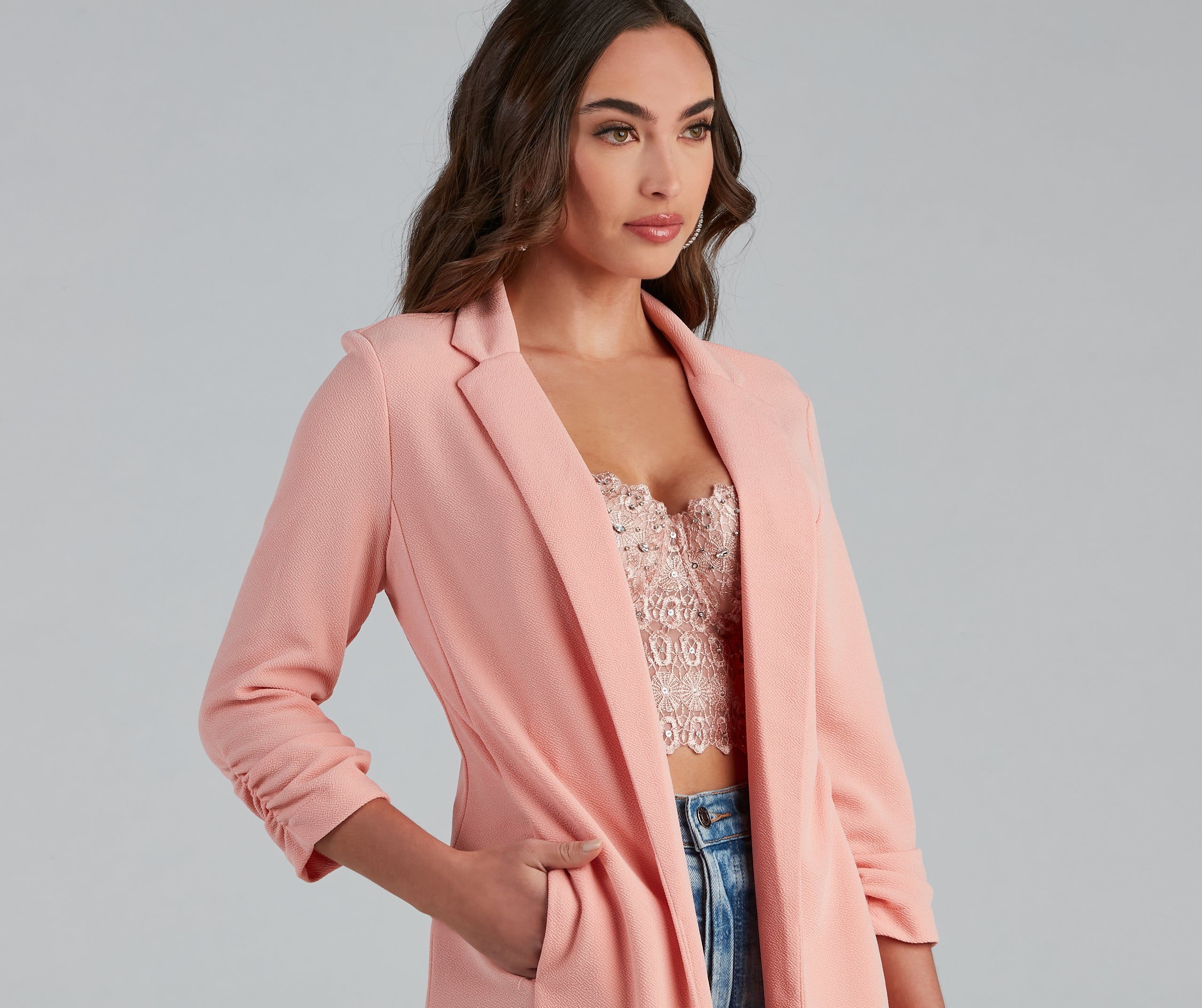 Pretty And Polished Long Line Blazer sold by Windsor product image thumbnail 4