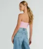 Darling Sass Sleeveless Lace Trim Bow Bodysuit sold by Windsor