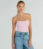 Darling Sass Sleeveless Lace Trim Bow Bodysuit sold by Windsor