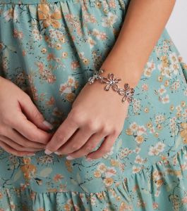 Retro Flower Statement Bracelet sold by Windsor
