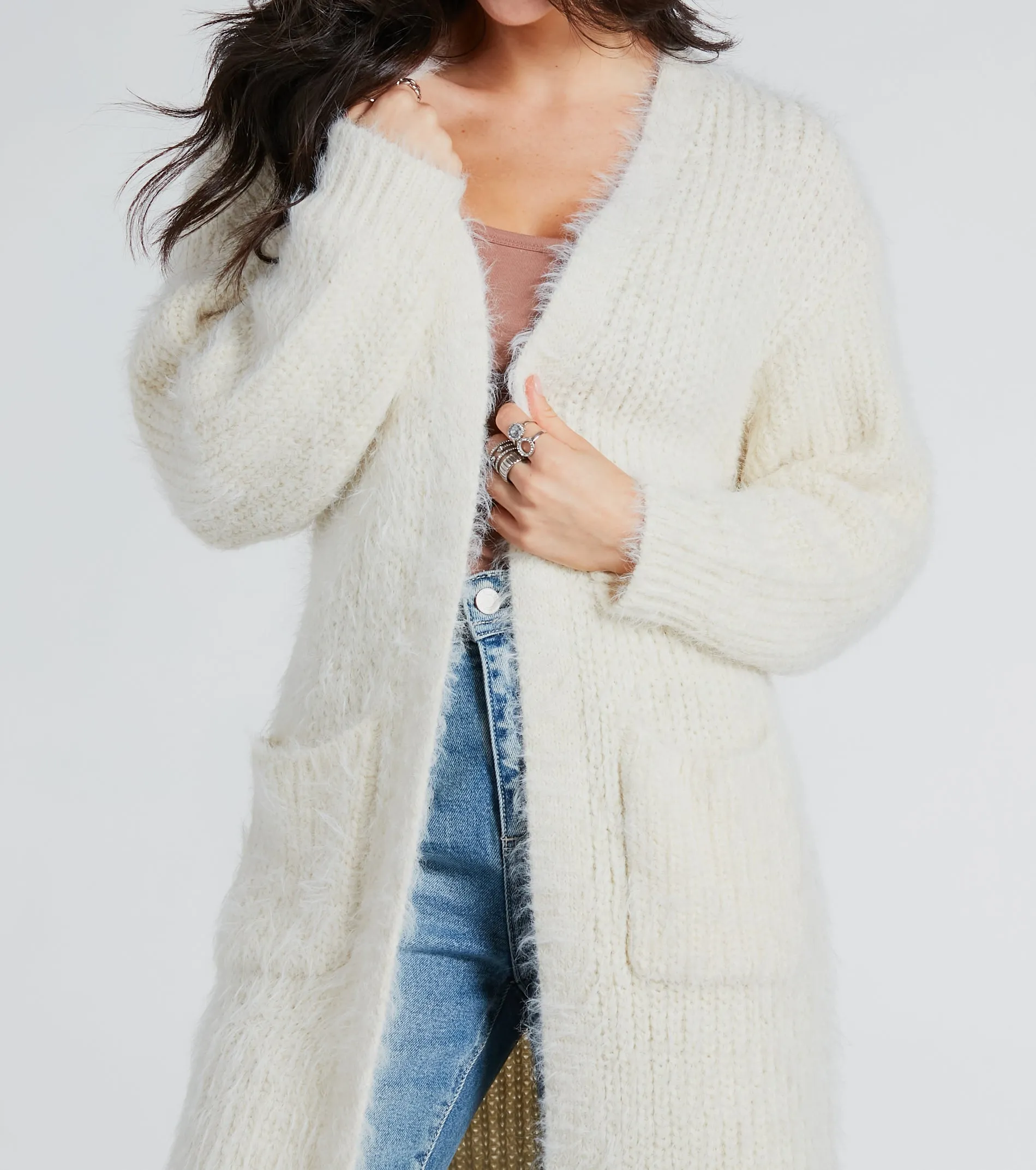 Cozy Touch Eyelash Knit Duster Cardigan sold by Windsor product image thumbnail 3