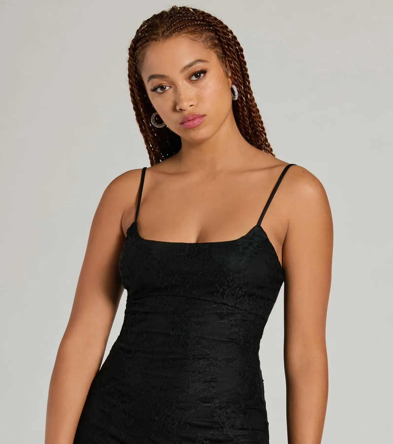 In The Mood Scoop Neck Lace A-Line Mini Dress sold by Windsor product image thumbnail 3