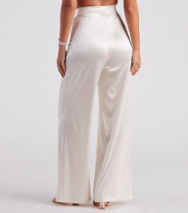 Trending In Satin High Rise Pants sold by Windsor