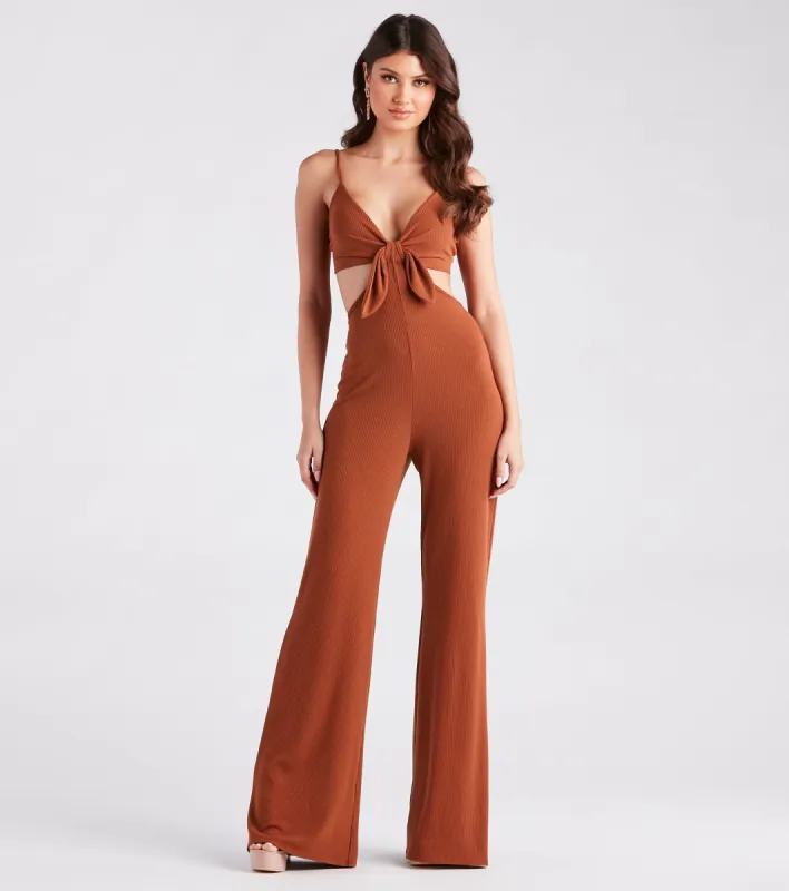 CLEARANCE - Getaway Girl Rib Knit Cutout Jumpsuit sold by Windsor