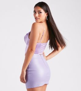 Bust Out The Rhinestone Satin Bustier sold by Windsor