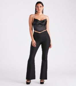 Bust Out The Rhinestone Satin Bustier sold by Windsor
