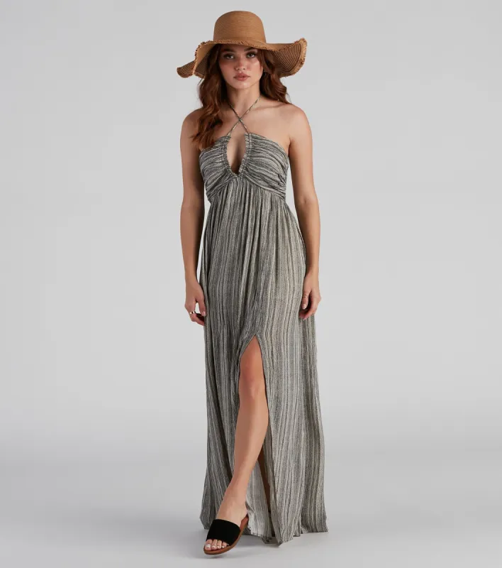 Life Made Easy Linen Halter Maxi Dress sold by Windsor