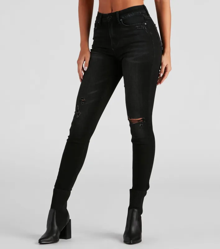 Taylor High Rise Distressed Skinny Jeans By Windsor Denim sold by Windsor