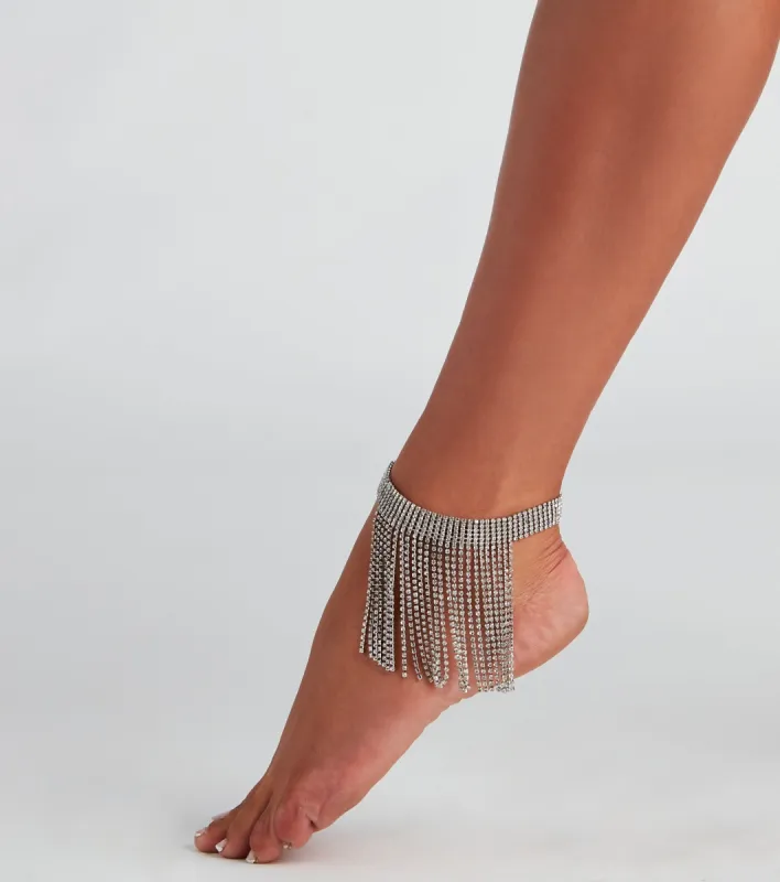 Total Glam Goals Rhinestone Anklet sold by Windsor