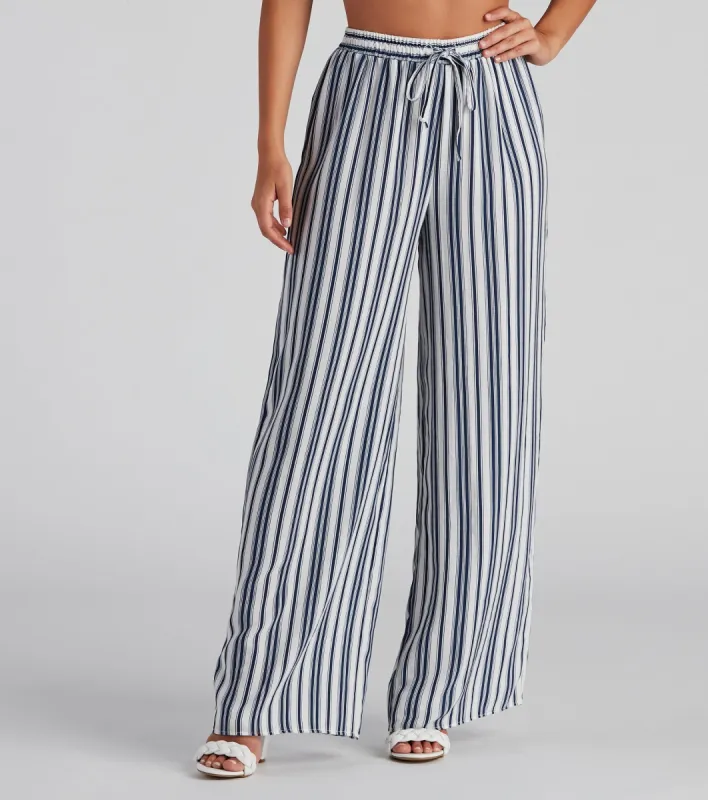 Sunday's Match Striped Wide Leg Pants sold by Windsor