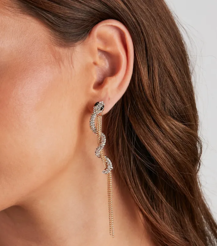 Eternal Glam Snake Fringe Earrings sold by Windsor