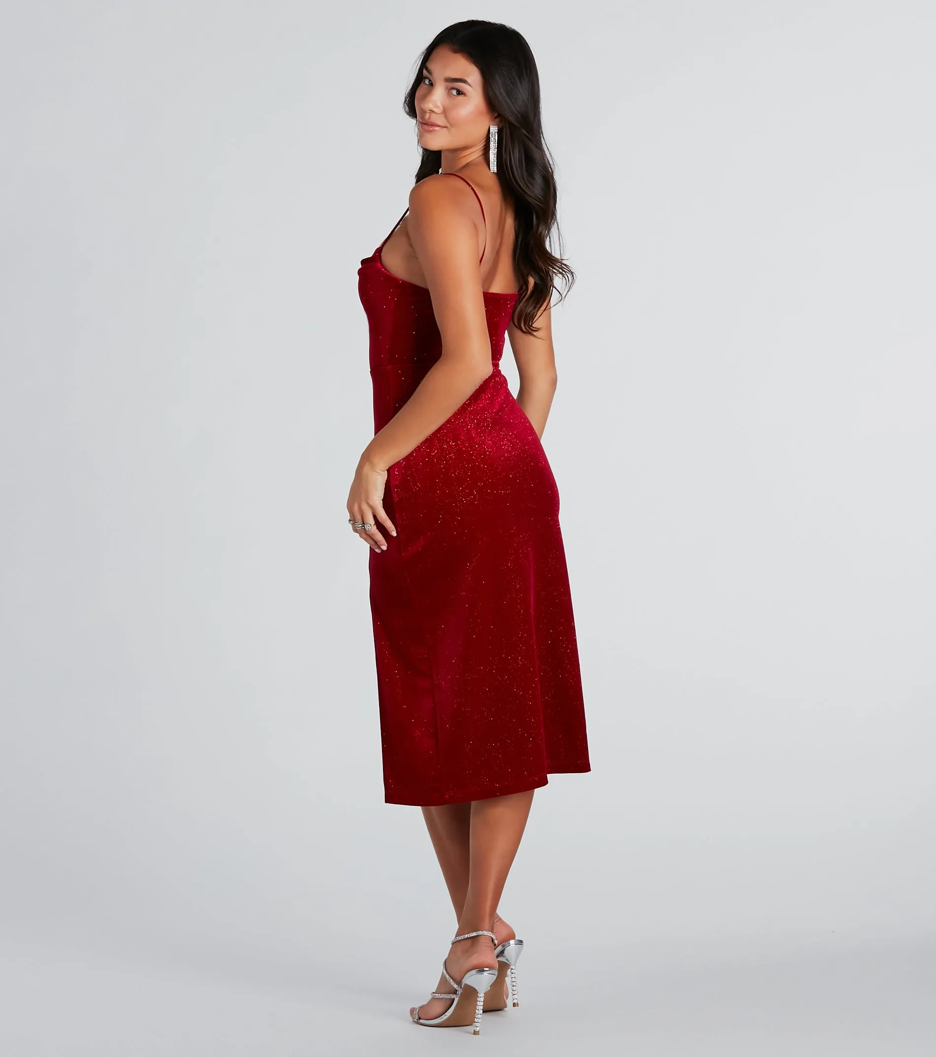 All Is Merry Velvet Glitter Midi Dress sold by Windsor product image thumbnail 2