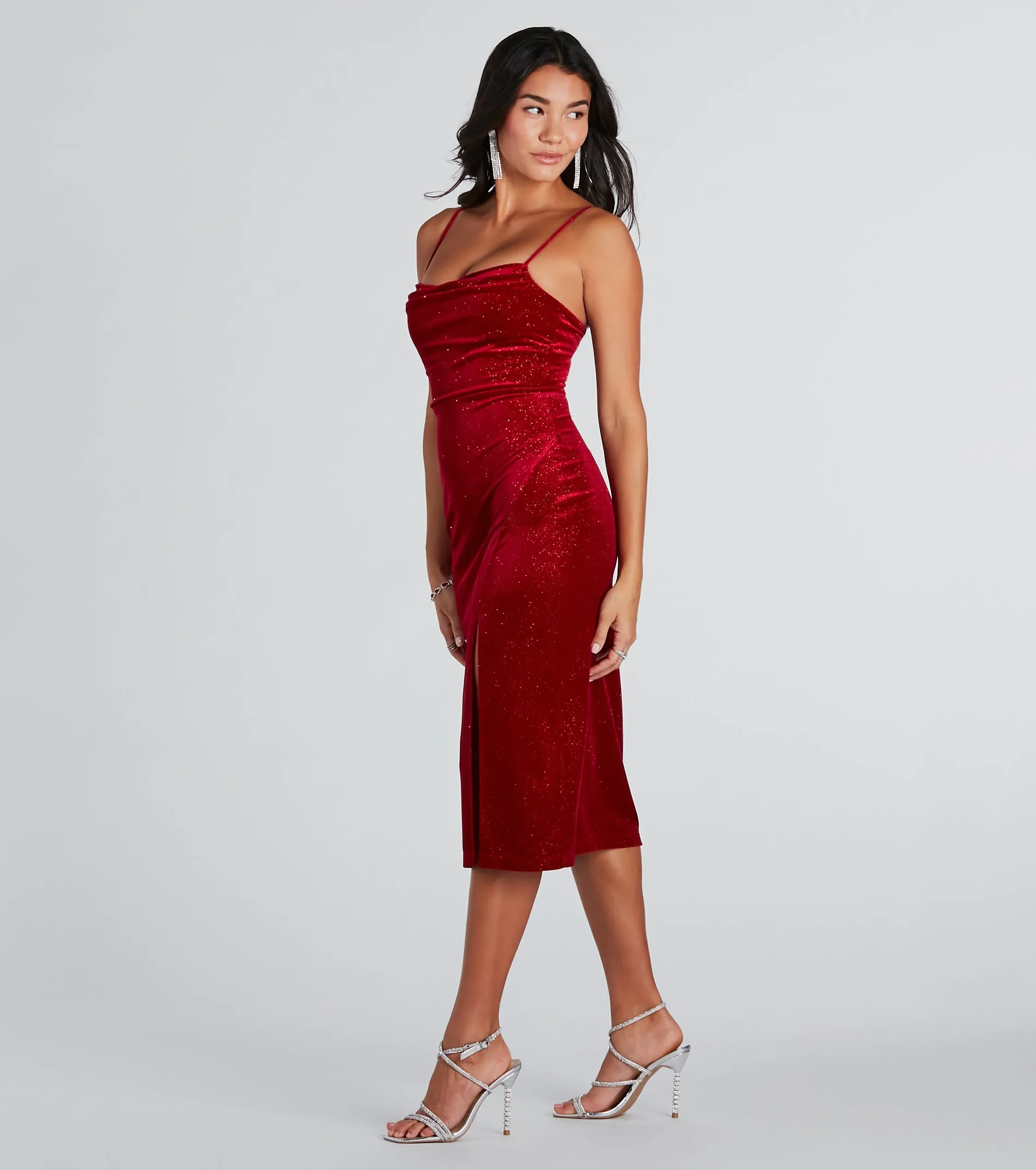 All Is Merry Velvet Glitter Midi Dress sold by Windsor product image thumbnail 3