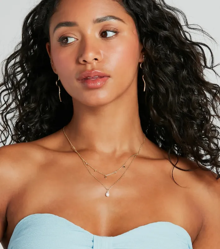 Prettiest Shine 14K Gold Plated Layered Charm Necklace sold by Windsor