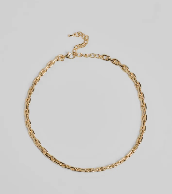 Minimalistic Chain-Link Choker Necklace sold by Windsor