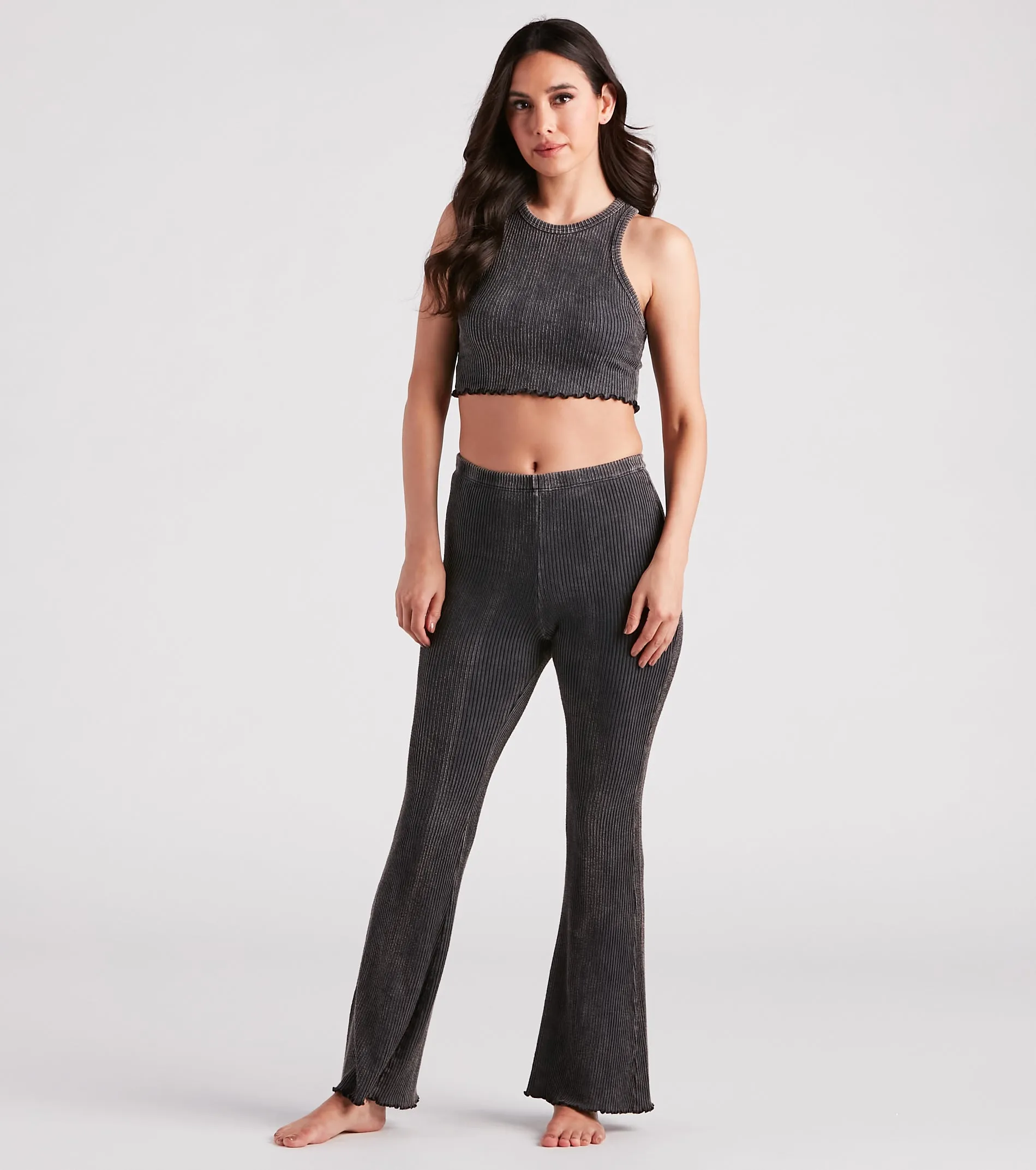 Chill Mood Ribbed Knit Crop Top sold by Windsor product image thumbnail 3