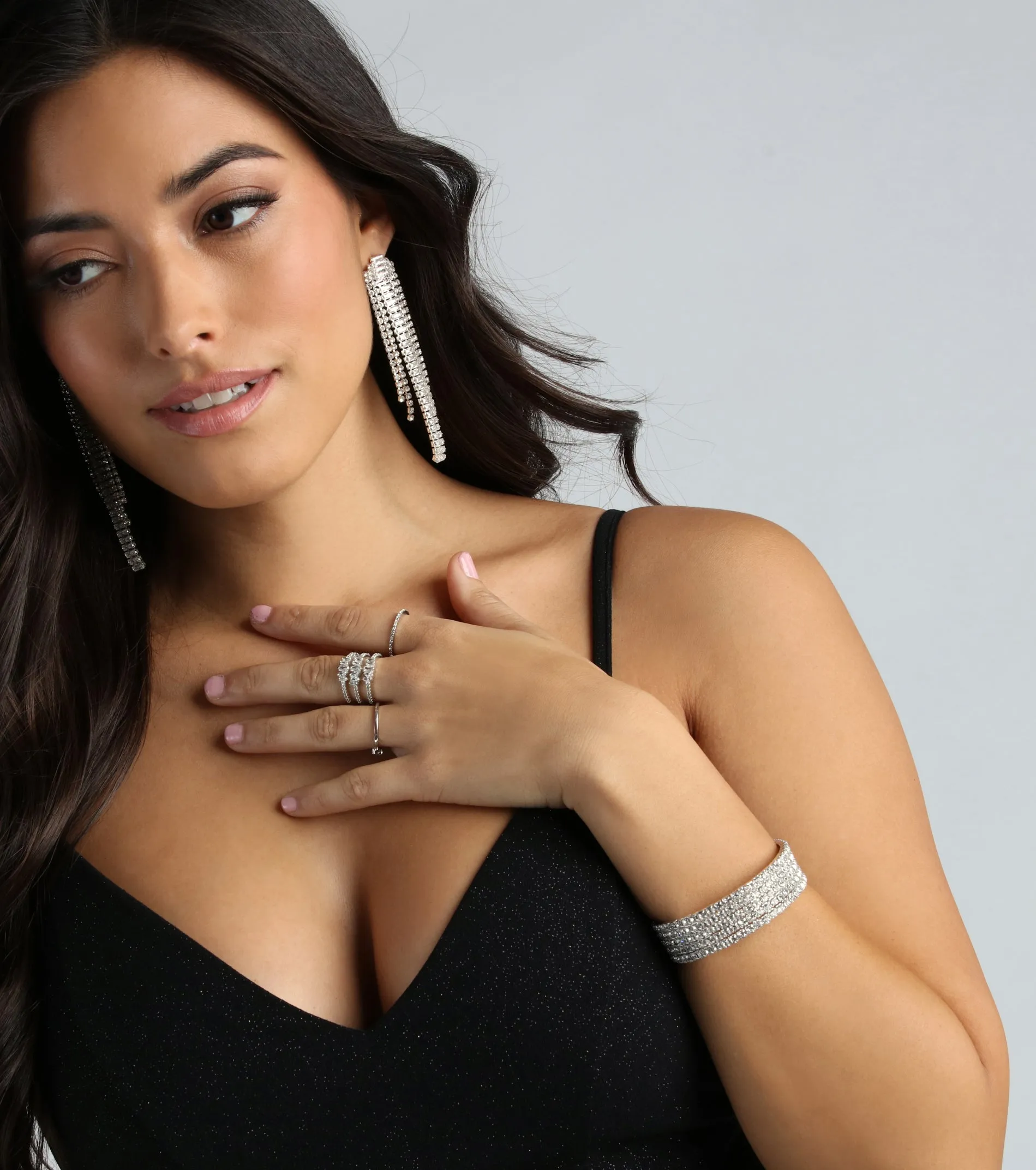 Gleaming Beauty Rhinestone Stretch Bracelet sold by Windsor