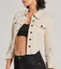 Chill Moments Long Sleeve Crop Denim Trucker Jacket sold by Windsor