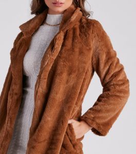 Always Luxe Faux Fur Long Coat sold by Windsor