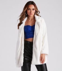 Always Luxe Faux Fur Long Coat sold by Windsor