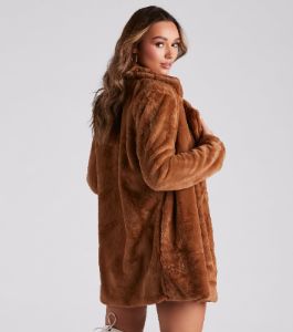 Always Luxe Faux Fur Long Coat sold by Windsor