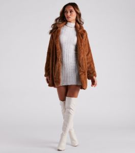 Always Luxe Faux Fur Long Coat sold by Windsor