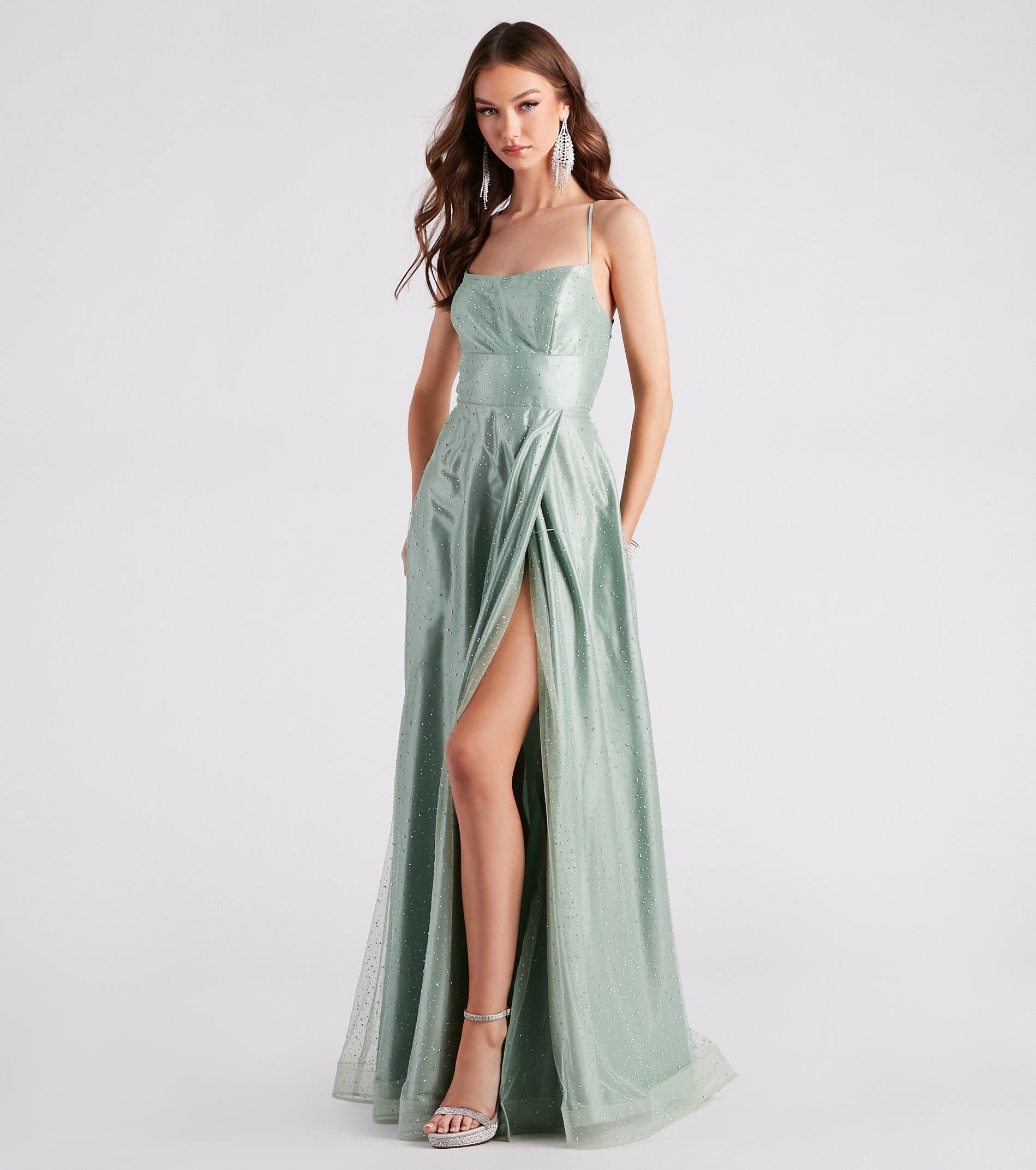 Alexis Formal Rhinestone A-Line Dress sold by Windsor product image thumbnail 3