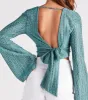 Festival Fun Crochet Tie-Back Crop Top sold by Windsor