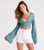 Festival Fun Crochet Tie-Back Crop Top sold by Windsor
