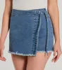Stylish Appearance Side-Tie Wrap Denim Skort sold by Windsor