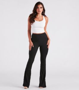 Trendy Babe Ribbed Knit Flare Pants sold by Windsor