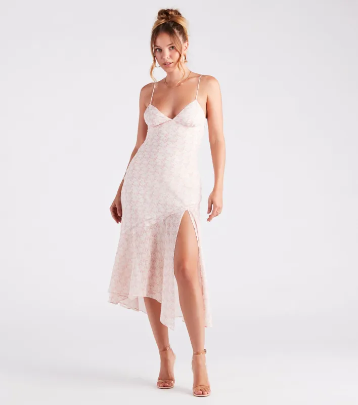 Be Mine Ditsy Floral A-Line Midi Dress sold by Windsor