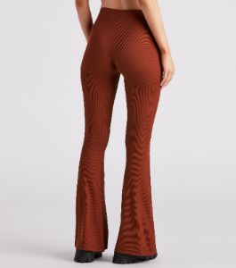 Trendy Babe Ribbed Knit Flare Pants sold by Windsor