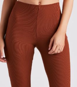 Trendy Babe Ribbed Knit Flare Pants sold by Windsor