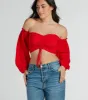 Alluring Daydream Off-The-Shoulder Crop Top sold by Windsor