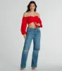 Alluring Daydream Off-The-Shoulder Crop Top sold by Windsor