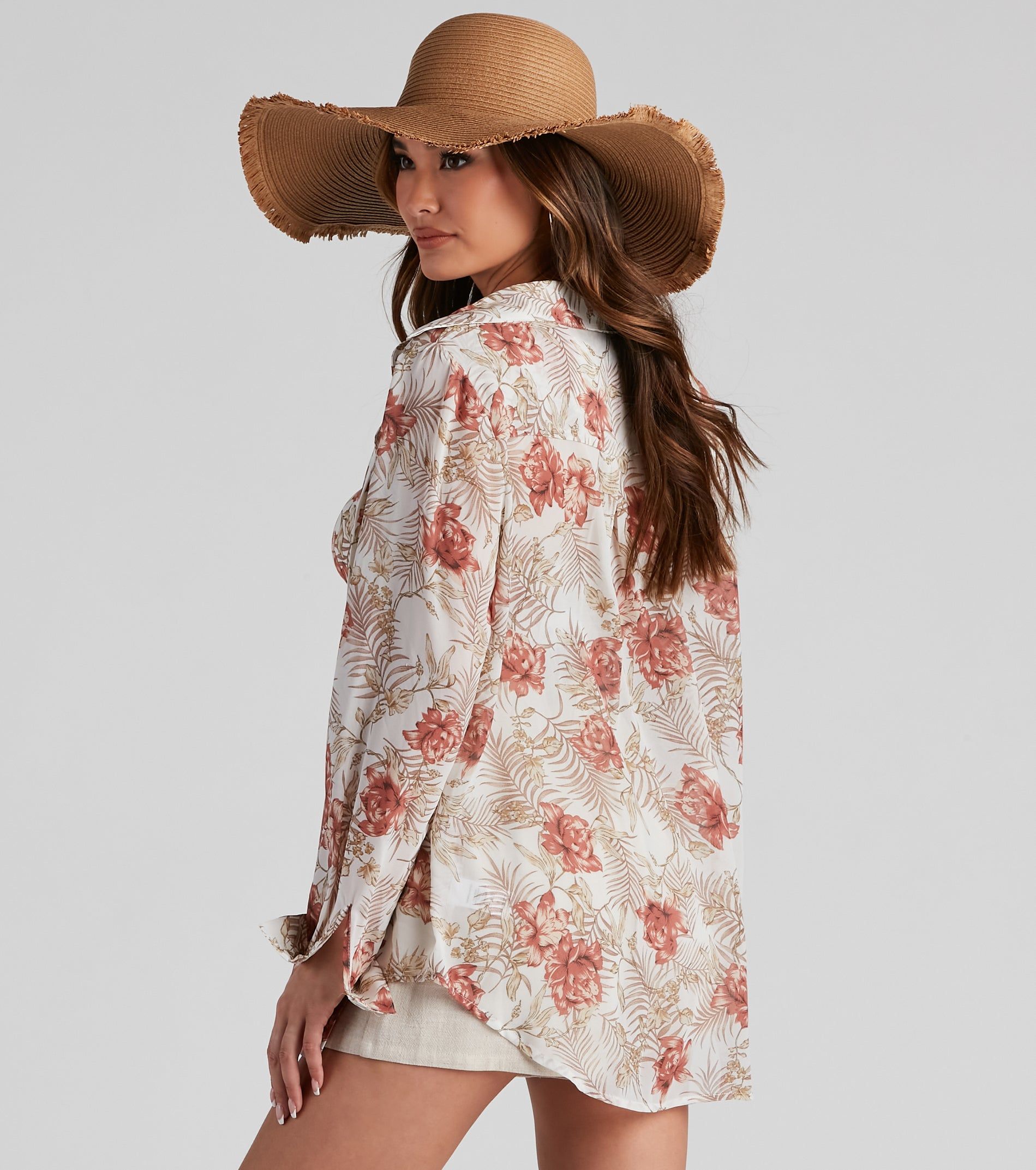Blushing Tropics Button-Up Top sold by Windsor product image thumbnail 3