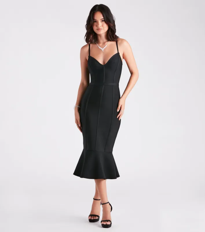 CLEARANCE - Aya Formal Midi-Length Bandage Dress sold by Windsor