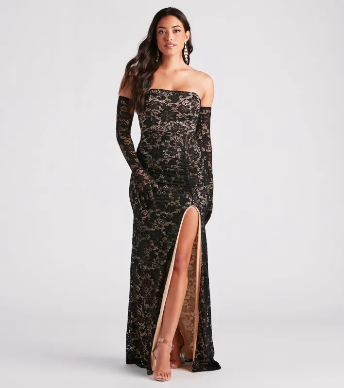 Alison Formal Lace Dress And Gloves Set sold by Windsor