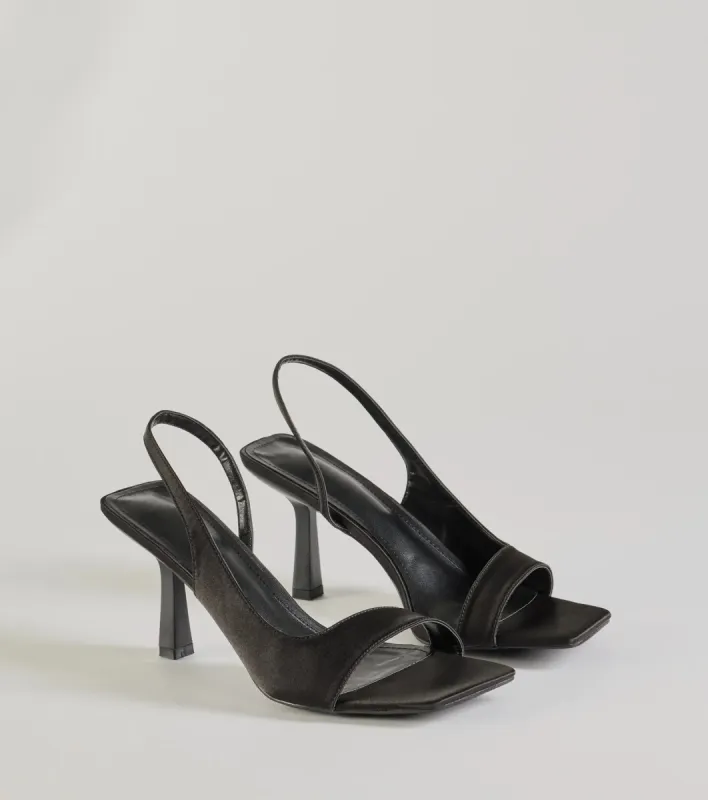 Chic Satin Sling-Back Stiletto Heels sold by Windsor