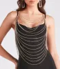 Layered In Glamour Rhinestone Body Chain sold by Windsor