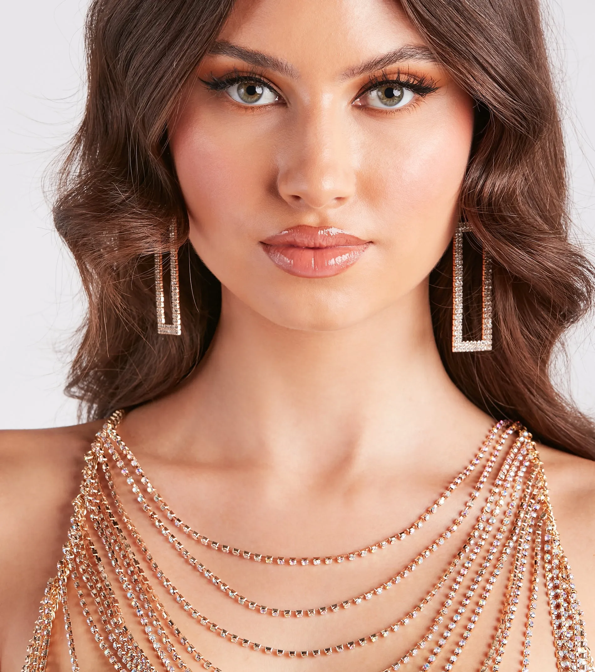 Layered In Glamour Rhinestone Body Chain sold by Windsor product image thumbnail 3