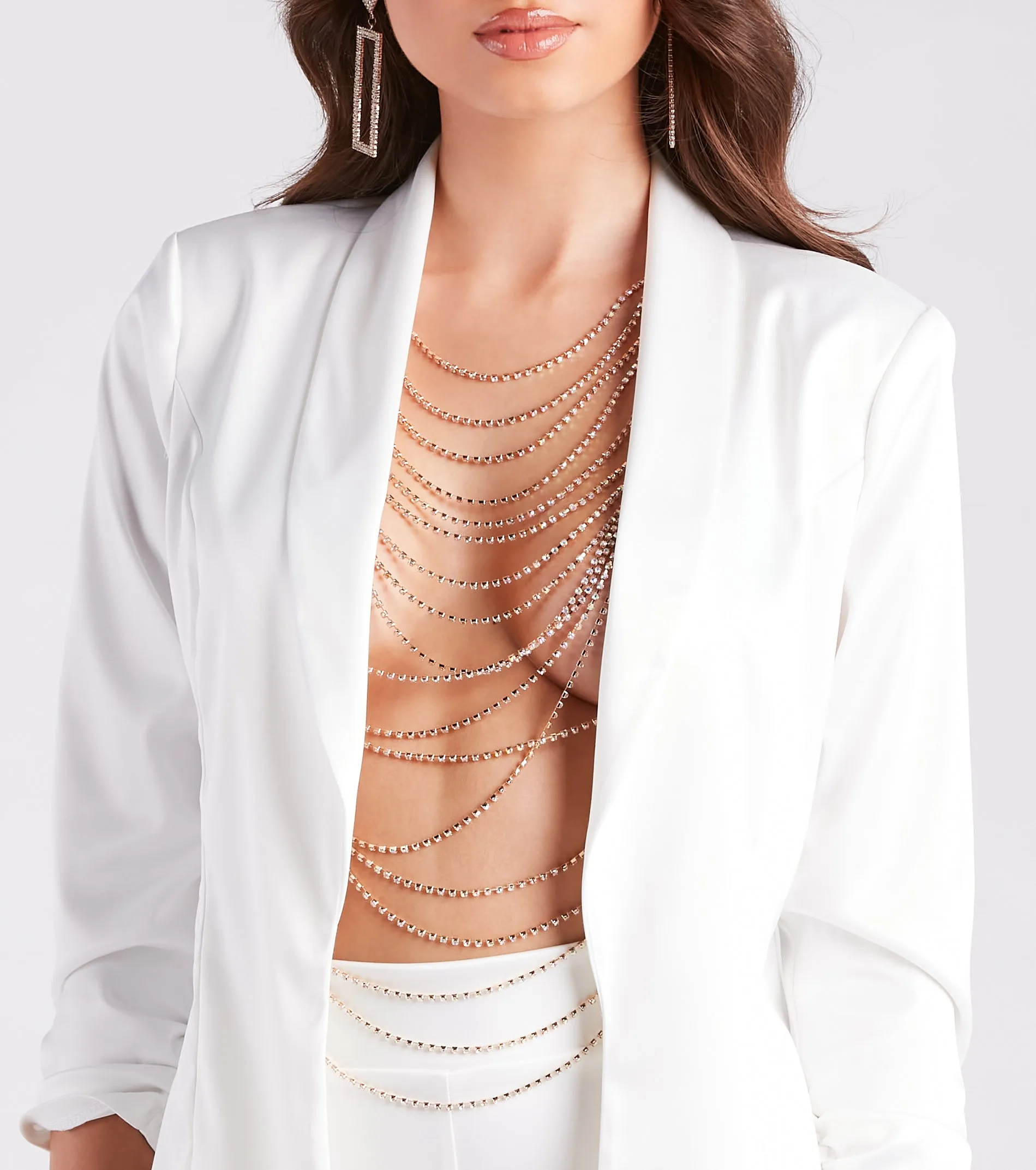 Layered In Glamour Rhinestone Body Chain sold by Windsor product image thumbnail 4