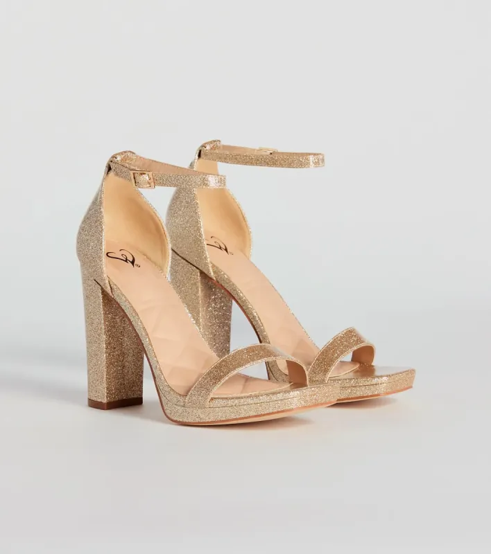 Capture Sparkle Glitter Platform Block Heels sold by Windsor