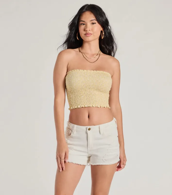 Sunshine Babe Ditsy Floral Cropped Tube Top sold by Windsor