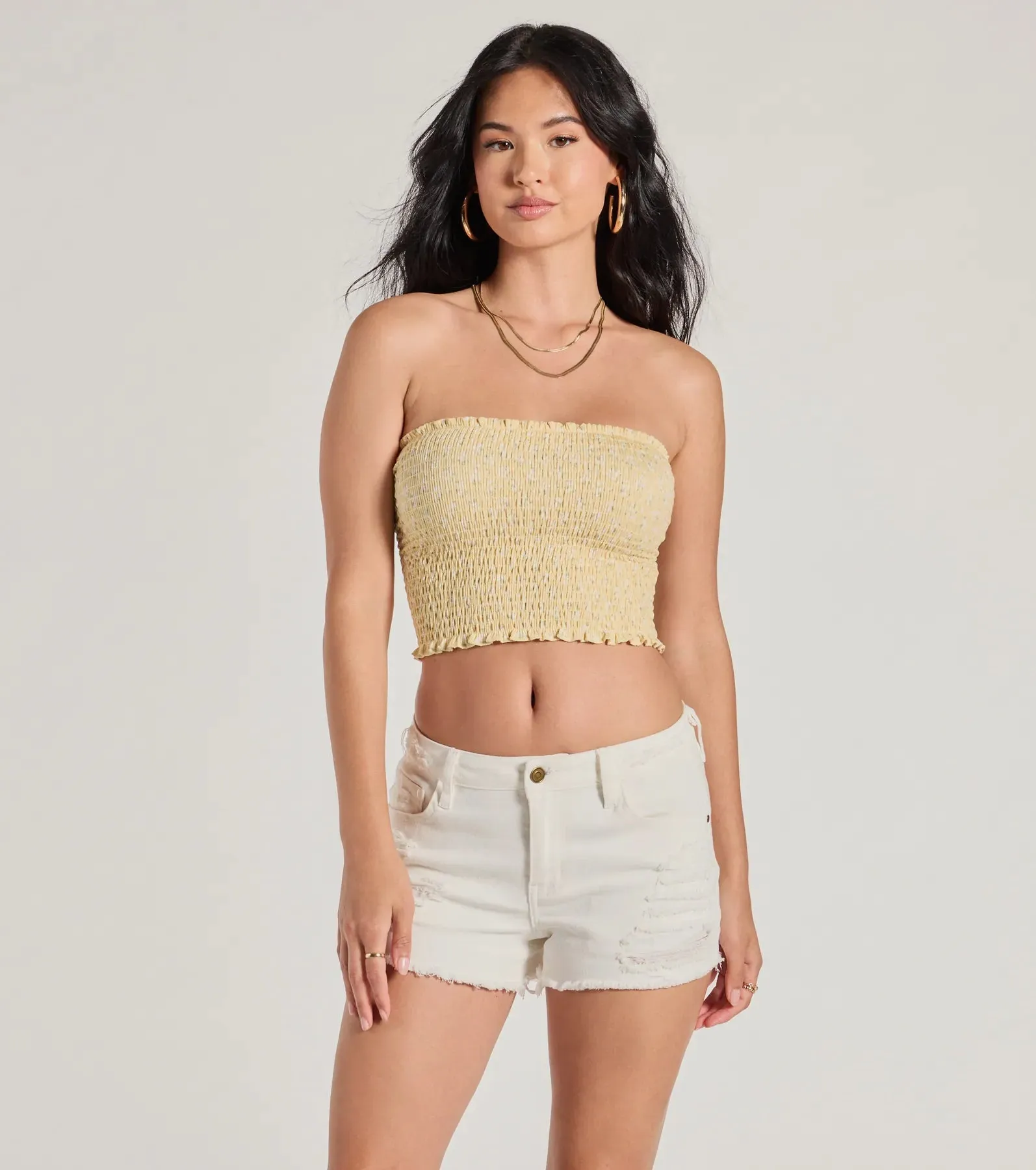 Sunshine Babe Ditsy Floral Cropped Tube Top sold by Windsor