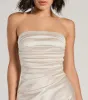 Perfect Glow Strapless Pleat A-Line Satin Mini Dress sold by Windsor
